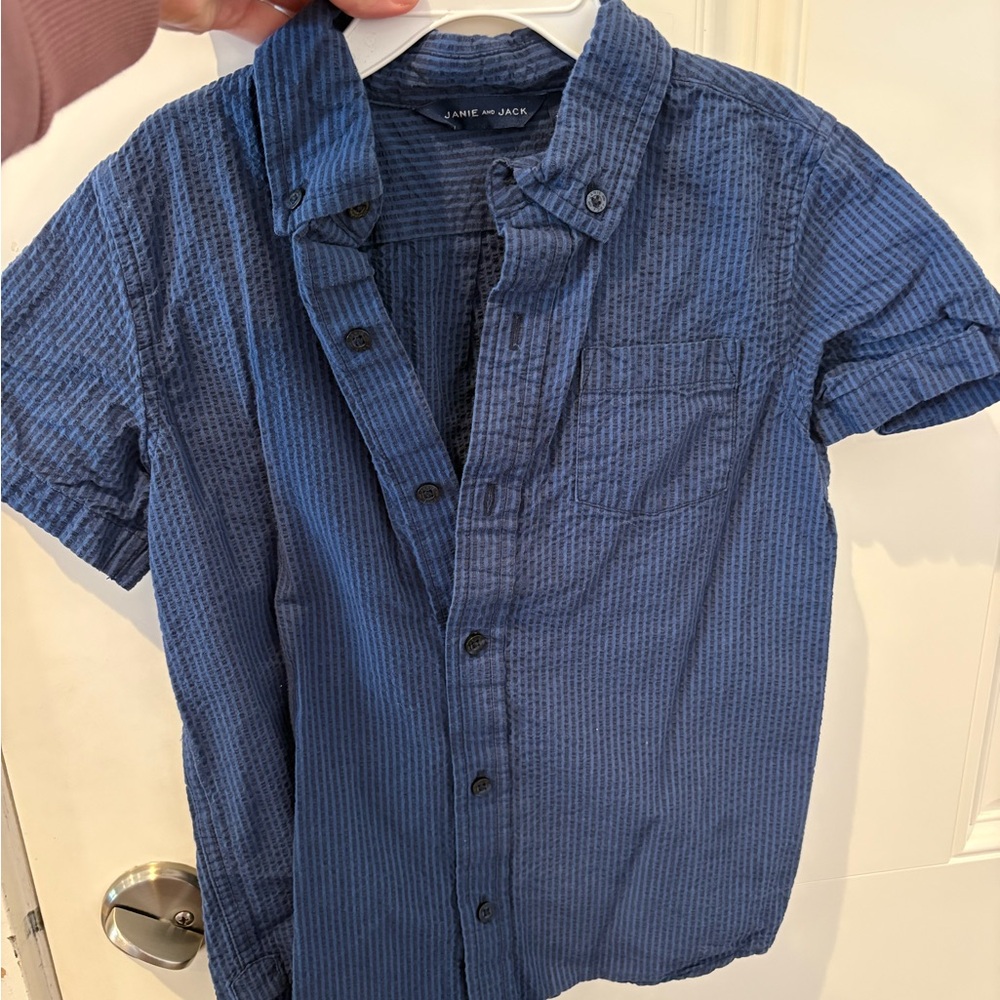 Janie and Jack Navy Textured Top